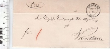 Niemcy Breslau Namslau list koperta unikat 1885