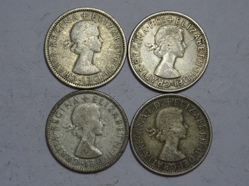Australia 4 monety 1 floren 1953-1960 srebro ciekawy mix-L026