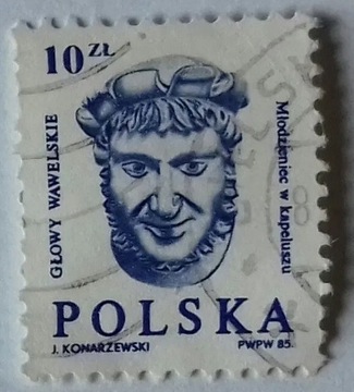 Znaczek pocztowy GŁOWY WAWELSKIE 10zł Polska 1985