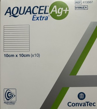Opatrunek z jonami srebra AquacelAG+Extra 10x10cm