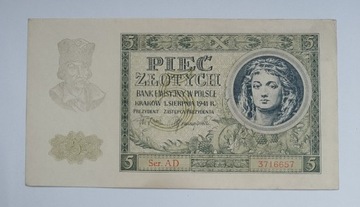 5 złotych 1941 ładny 