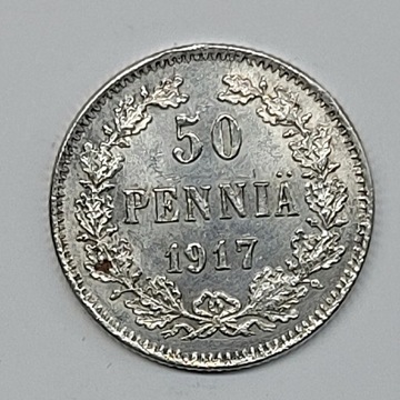 1917 Finlandia srebrnych 50 pennia