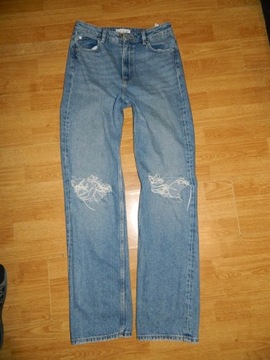 Sinsay denim spodnie jeansowe dziury roz 36