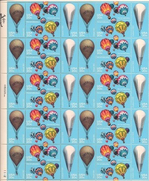 USA strona Mi 1617-1620 czyste** lot balonem 1983r