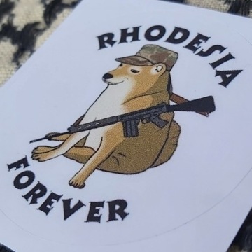 Naklejka Rodezja Rhodesia Forever Doge 60mm