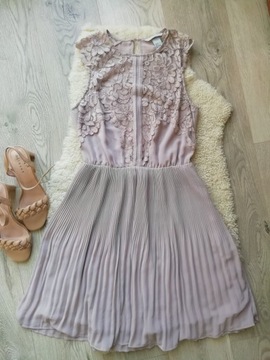 Sukienka wizytowa koronka ażurek plisy H&M