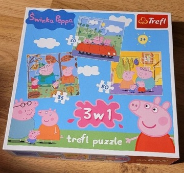 Puzzle świnka Peppa 3 w 1