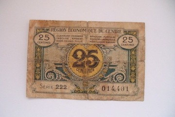 FRANCJA / REGION CENTRALNY ND 25 CENTIMES 1924 r.