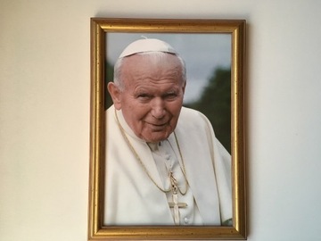 Jan Paweł II zdjęcie w ramie złotej