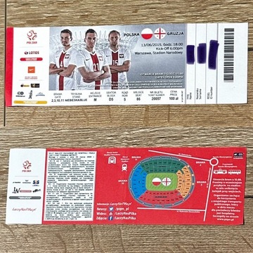Polska - Gruzja 2015 bilet z meczu reprezentacji