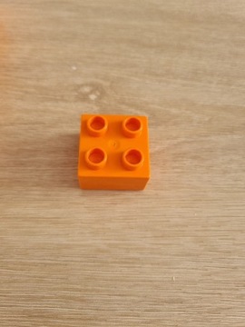 Lego duplo klocek 2x2 ciemny pomarńczowy żywy