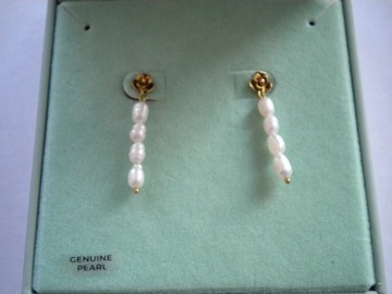 Srebro złocone perły kolczyki unikat cudo portvs