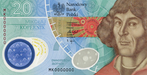 2023 r. - Pięć banknotów 20 zł - Mikołaj Kopernik