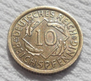 10 reich fenigów reichspfennig 1935 J Hamburg
