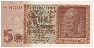 NIEMCY 5 REICHSMARK 1942