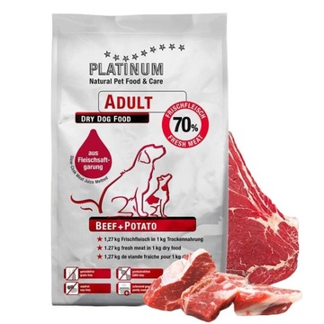 PLATINUM NATURAL Półwilgotna karma BEEF 550G