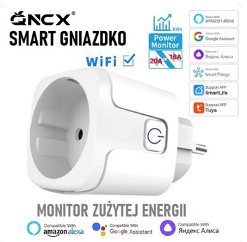 GNIAZDKO STEROWANE WIFI 20A TUYA SMART ALEXA