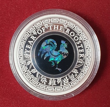 Lunar Opal Rok koguta 2017 1oz Year Of The Rooster