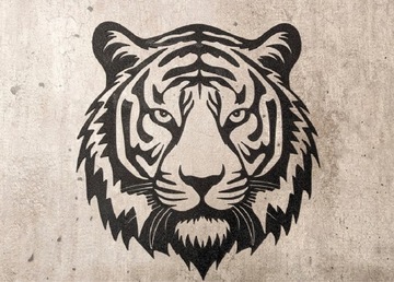 Grafika ścienna tygrysa 2D