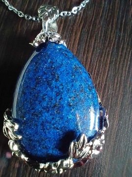 Naszyjnik z naturalnym kamieniem Lapis Lazuli, Lapis Lazuli łezka,amulet