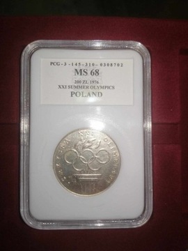 200 ZŁ Igrzska XXI Olimpiady - Grading PCG MS68