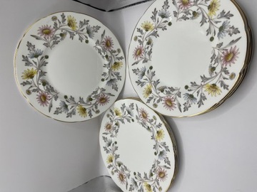 Zestaw 6 sztuk talerzy w kwiaty foley bone china