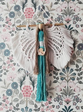 aniołek makrama na prezent boho na ścianę handmade