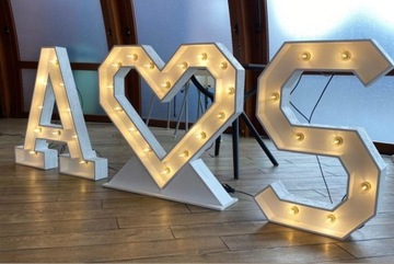 Litery 3D Inicjały weselne wynajem