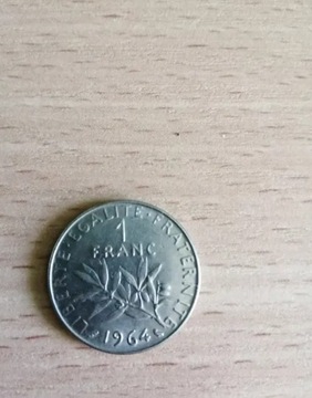 Moneta 1 Franc 1964 rok