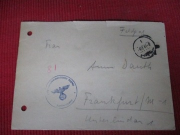 koperta NIEMCY 1941 FELDPOST stempel KRAKÓW KRAKAU