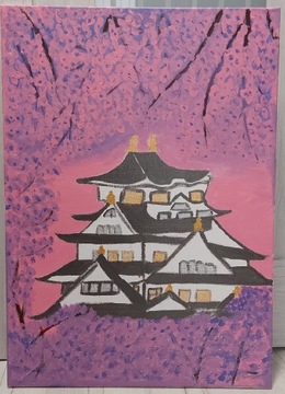 Obraz ręcznie malowany Akryl 50x70 Japonia