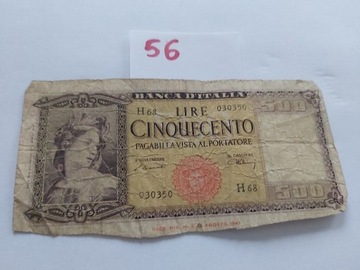 Banknot, Włochy, 500 Lire, 1947