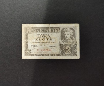 POLSKA Banknot 2 ZŁOTE 1936 AF 7697864