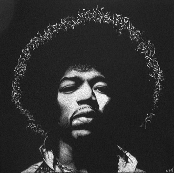 Jimi Hendrix Oryginalny obraz Grawerka