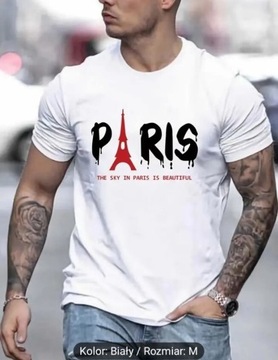 T-shirt z nadrukiem „Paris” wieża eiffla