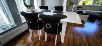 Krzesło salon jadalnia czarne ozdobne 