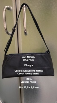 Elega Elegancka czeska torebka skórzana 100% Skóra