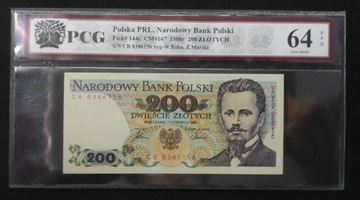 200 zł 1986 ser CR PCG 66EPQ (1. rocznikowa)