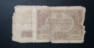 Stary banknot Polska 10 zł 1940 rok  seria A! 