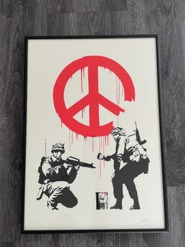 Banksy grafika "CND Soldiers" certyfikat rama