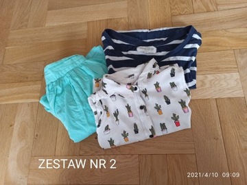 Zestaw2: Bluzka (XS), koszula i spódniczka 152cm