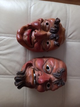 Maska kolekcjonerska drewniana antyczna ręczna