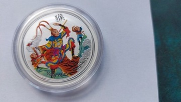 Srebrna moneta Król małp- kolorowana 1oz. 2016 rok