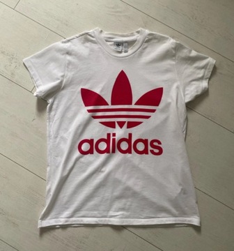 Adidas biała bluza z krótkim rękawem rozmiar S