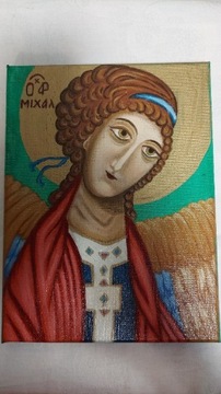 Archanioł Michał  18x24 olej ręcznie malowany