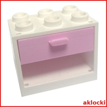 LEGO 4532 + 4536 SZAFKA + szuflada biały różowy