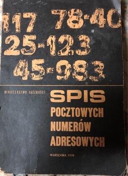 Spis pocztowych numerów adresowych 1974 r.