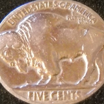 *** 5 CENTS CENTÓW USA 1929 INDIANIN / BIZON ***