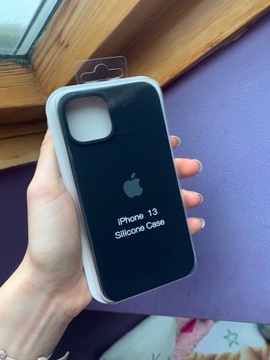 Case iPhone 13 etui silikonowe logo apple black