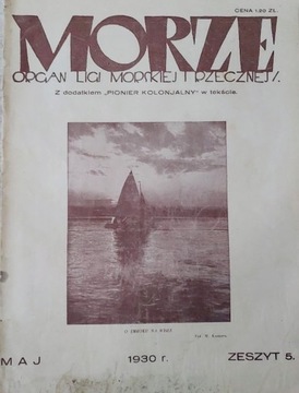 „MORZE” nr 5  z 1930  roku , Organ Ligi Morskiej 